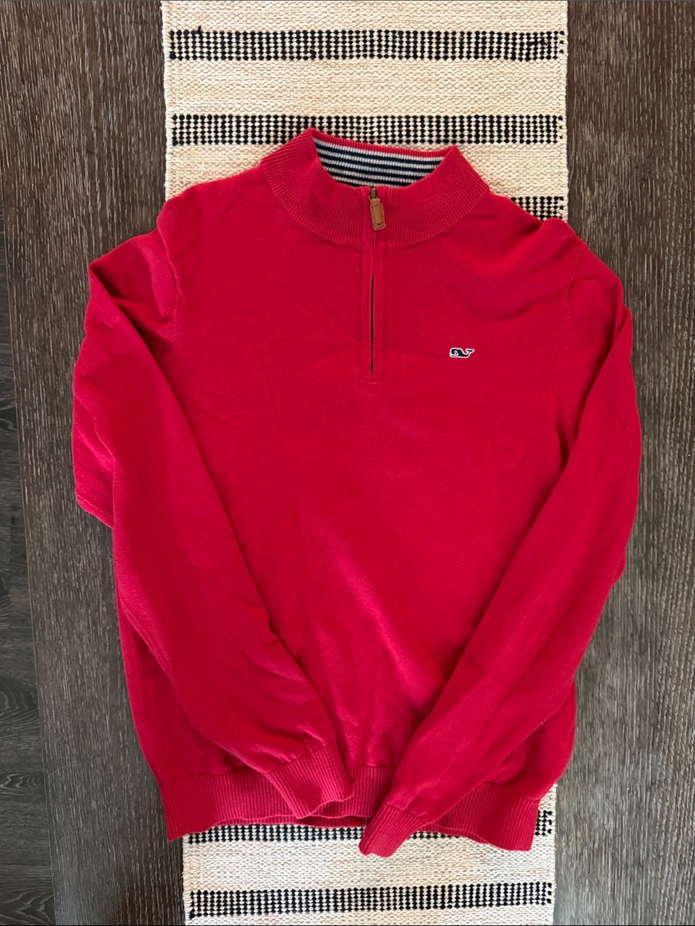 Vineyard Vines Junior’s Bright Red Half-Zip Sweater